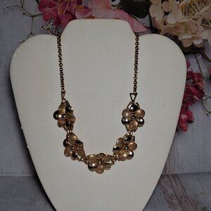 Vintage Gold Tone 3D Floral Necklace Choker